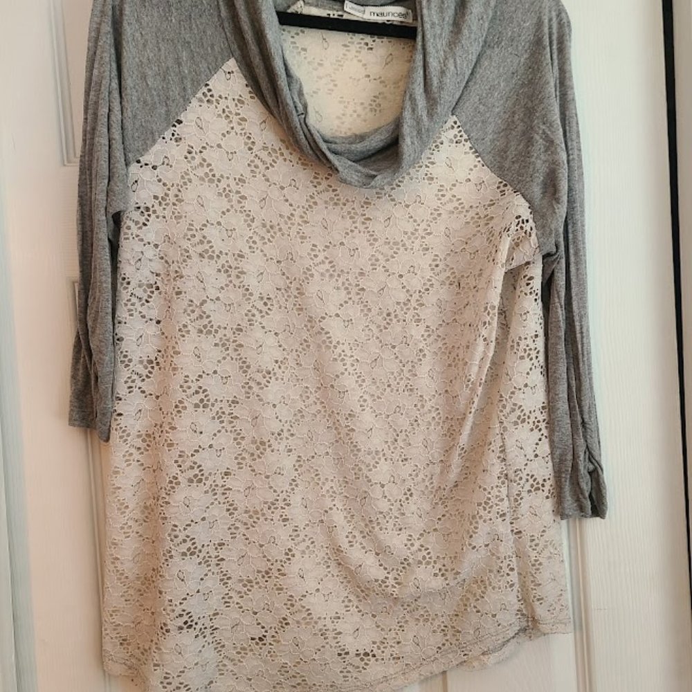 Maurice's Cown Neck 3Qtr Sleeve Cowl Neck Shirt